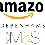 Amazon, Debenhams and Marks and Spencer logos