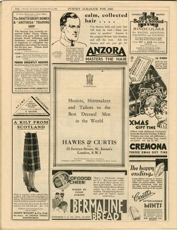 Copy from the ad featured at the iconic Punch Almanack in 1931.