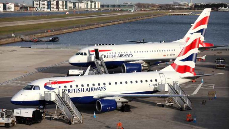 British Airways Shoots Steep London City Approach