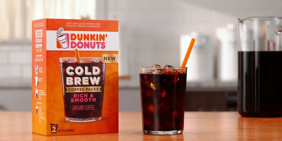 The Cold Brew Coffee Packs offering from Dunkin' Donuts.