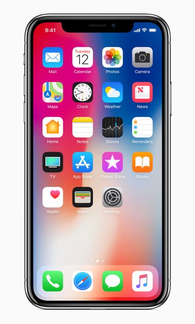 iPhone X front homescreen