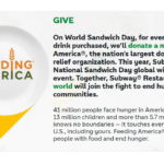 Subway Launches "Live Feed" in Food Donation Efforts