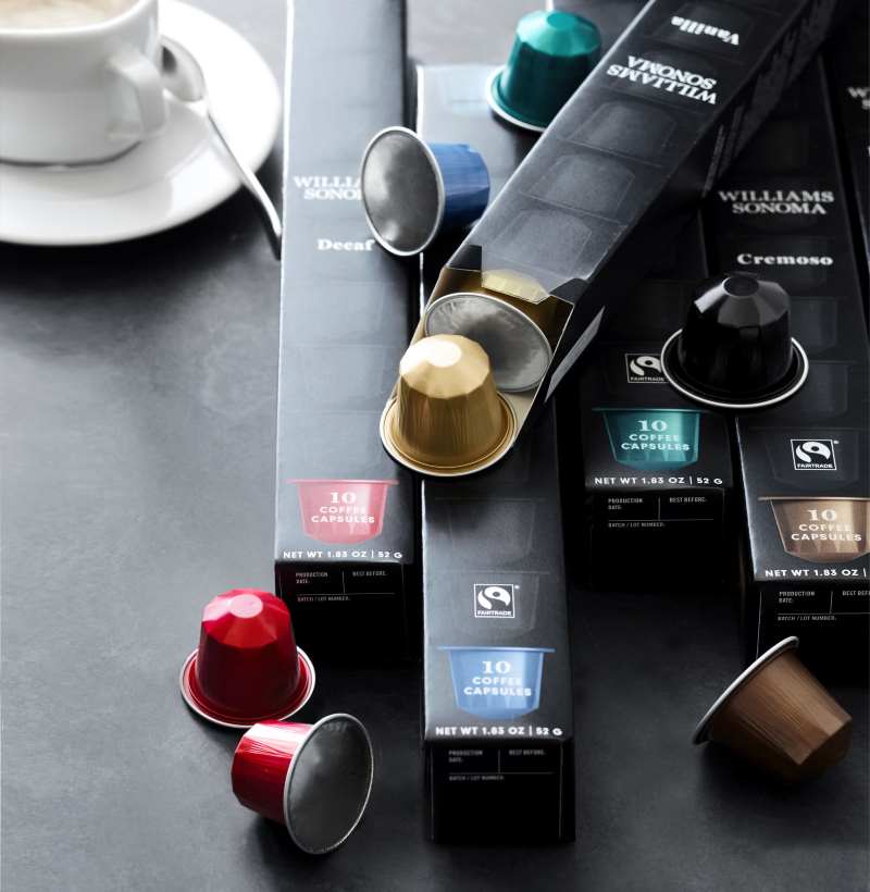 Williams Sonoma launches line of coffee capsules.