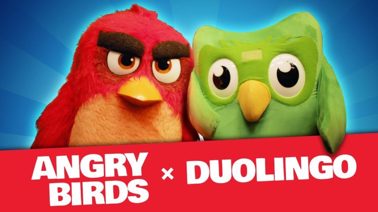 Red and Duo team up in an Angry Birds x Duolingo crossover