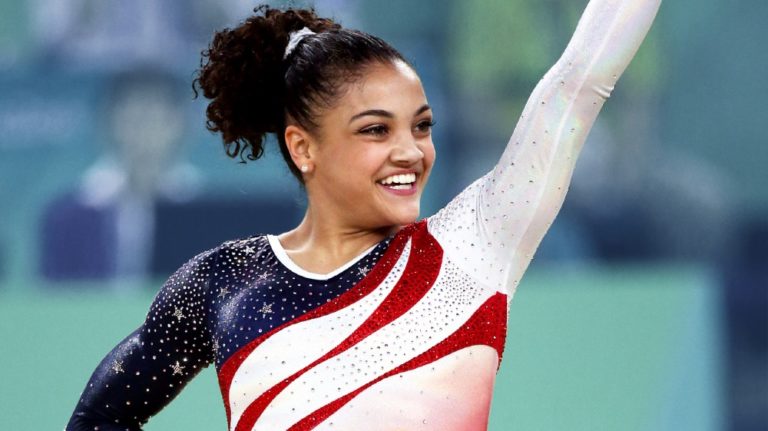 Always teams up with Olympic Gymnast to support girls in sports