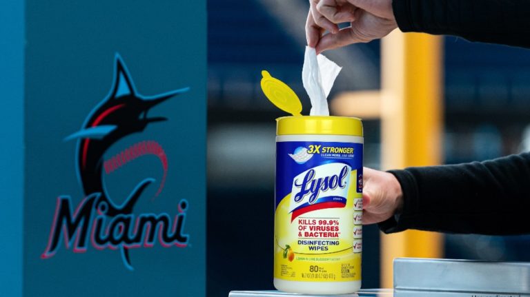 The Miami Marlins announces their partnership with Lysol