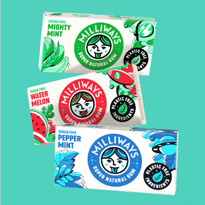 Milliways, Gum, Chewing Gum, Plastic-free, sustainable, mint, natural gum, vegan