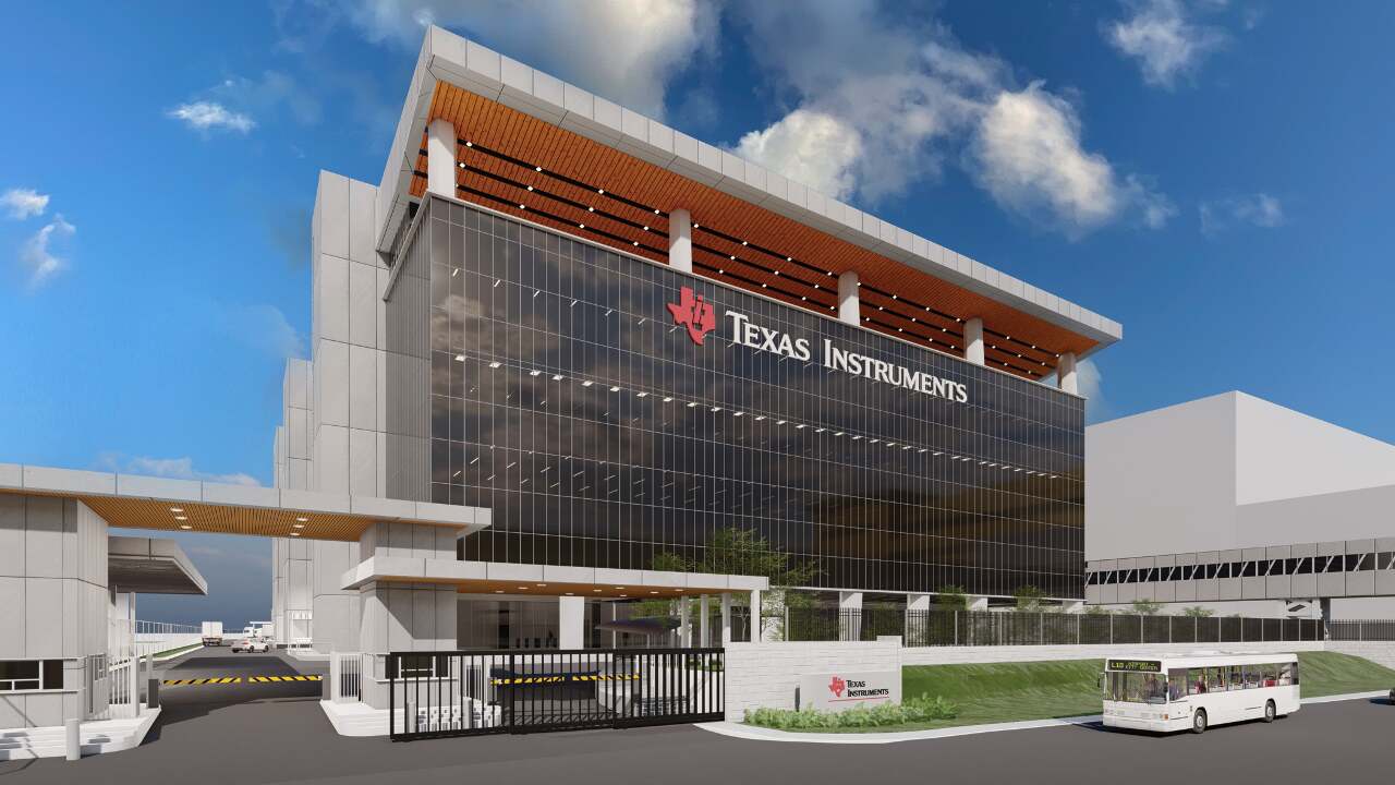 Early rendering of new Texas Instruments factory in Melaka, Malaysia