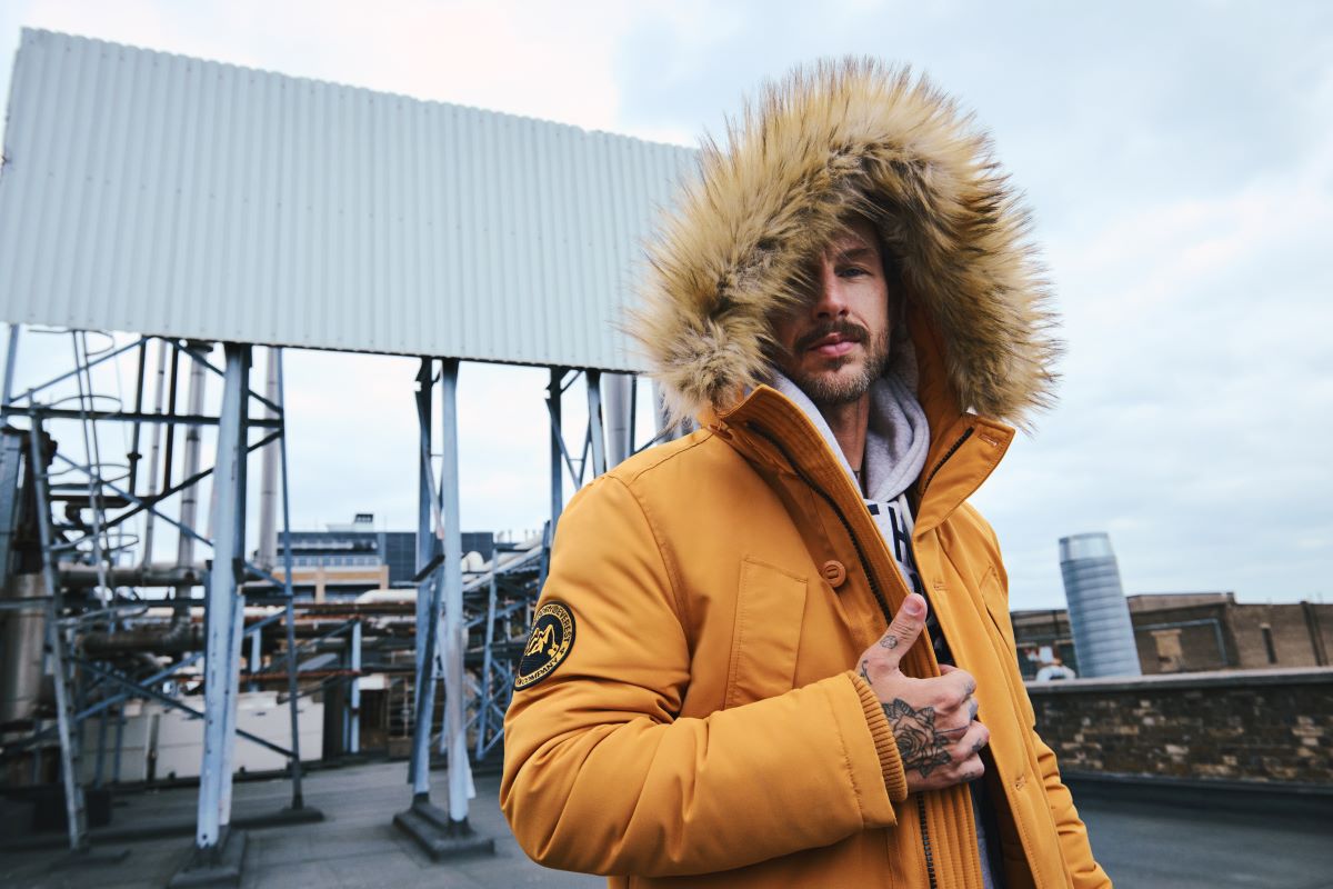 Superdry Everest Faux Fur Hooded Parka Coat in Yellow