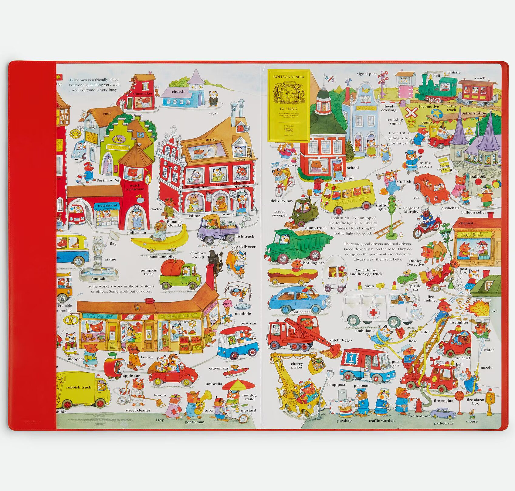 The 2013 edition of Richard Scarry's 'Biggest Word Book Ever!' with Intrecciato calfskin leather cover