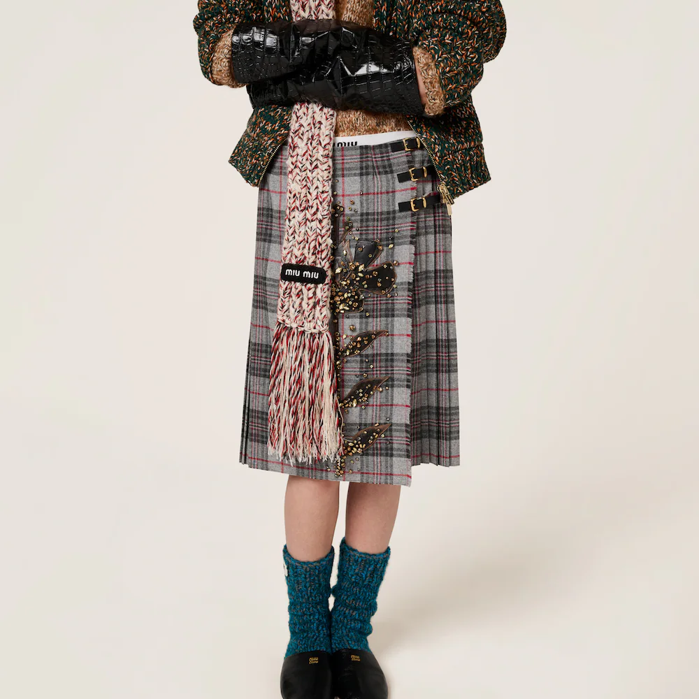 Upcycled kilts. Image source: Miu Miu