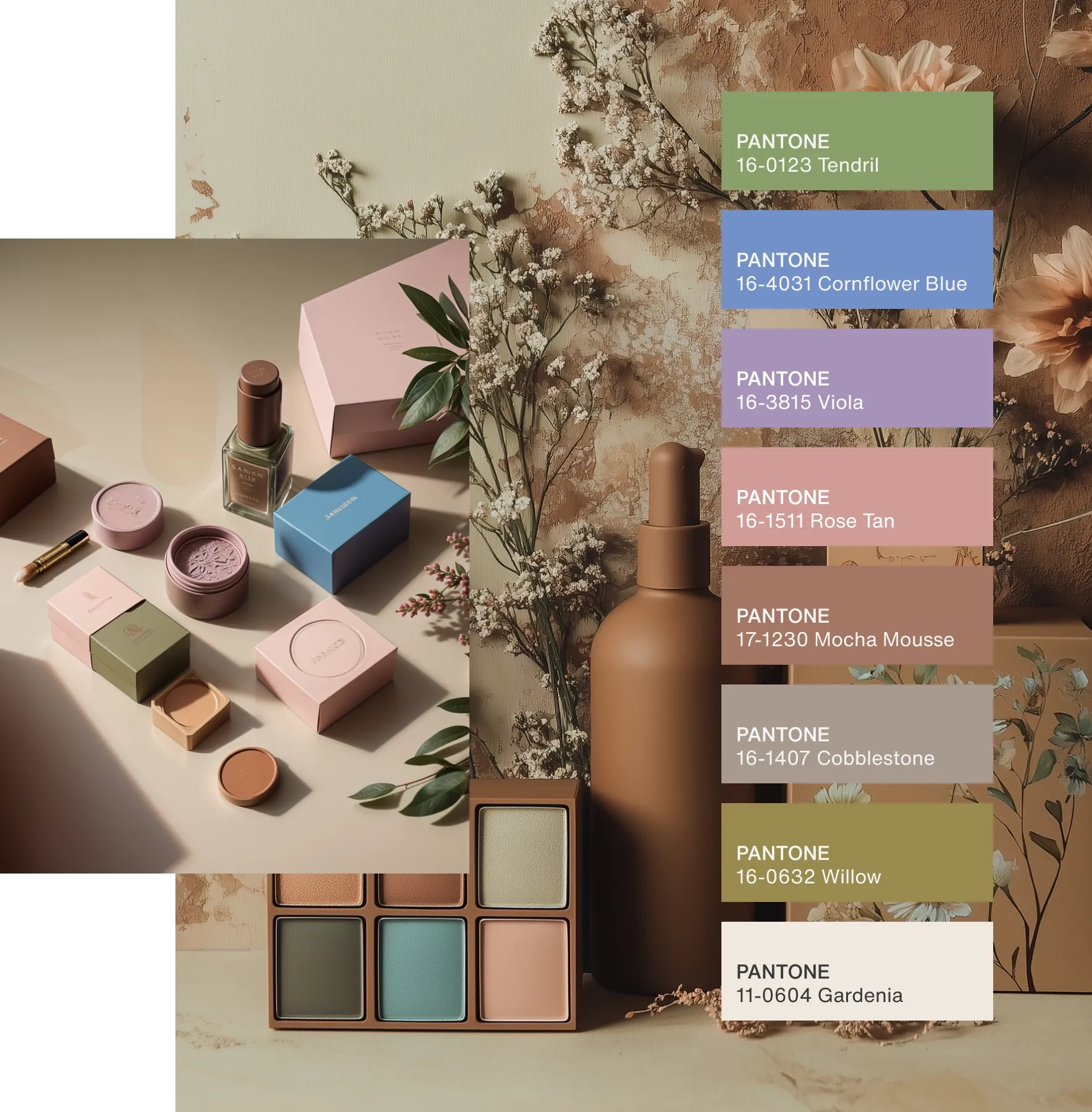 PANTONE 17-1230 Mocha Mousse Colour Palettes. Image source: Pantone