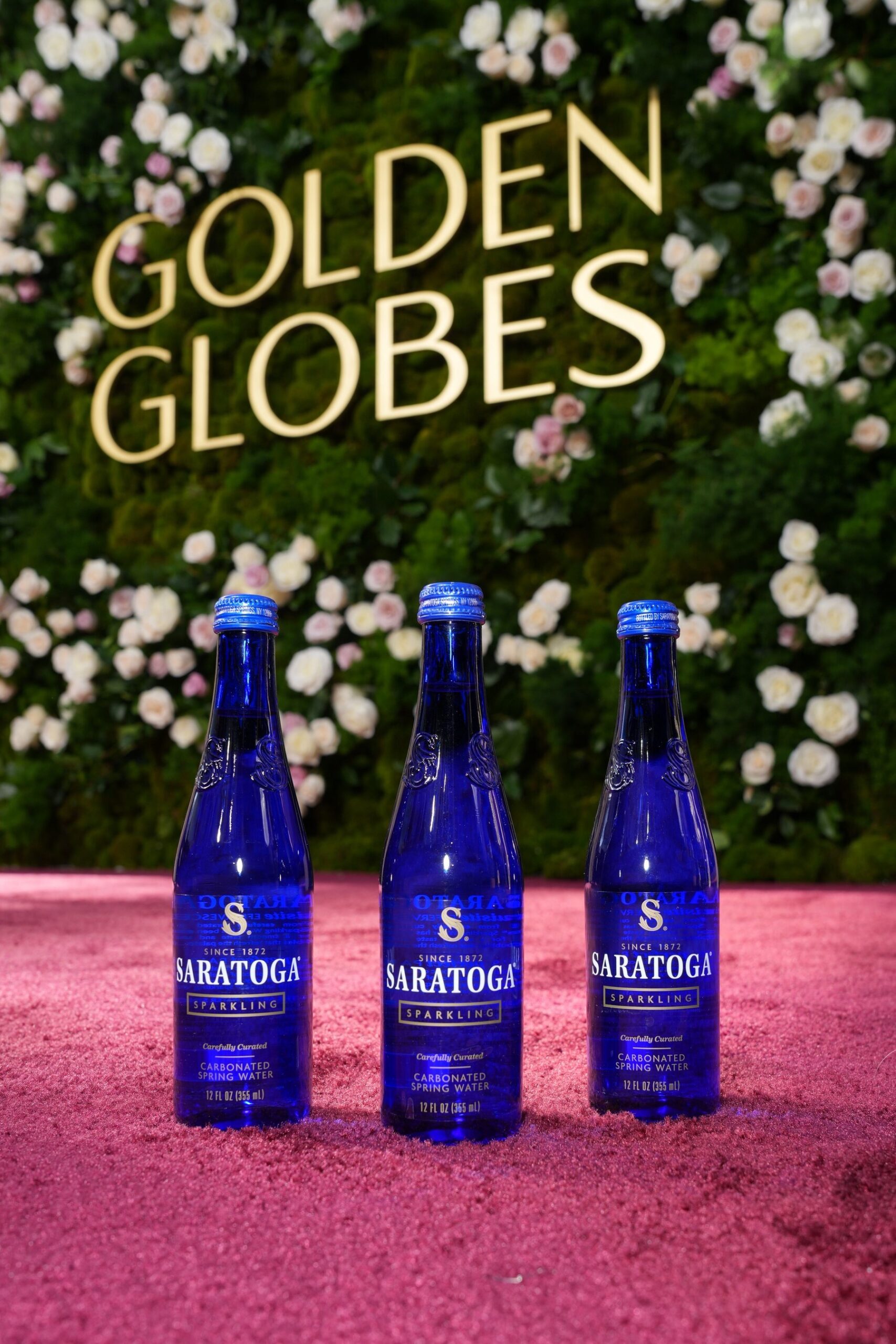 Saratoga® Spring Water was the official water of the 82nd Golden Globes Awards. Image source: Saratoga Spring Water