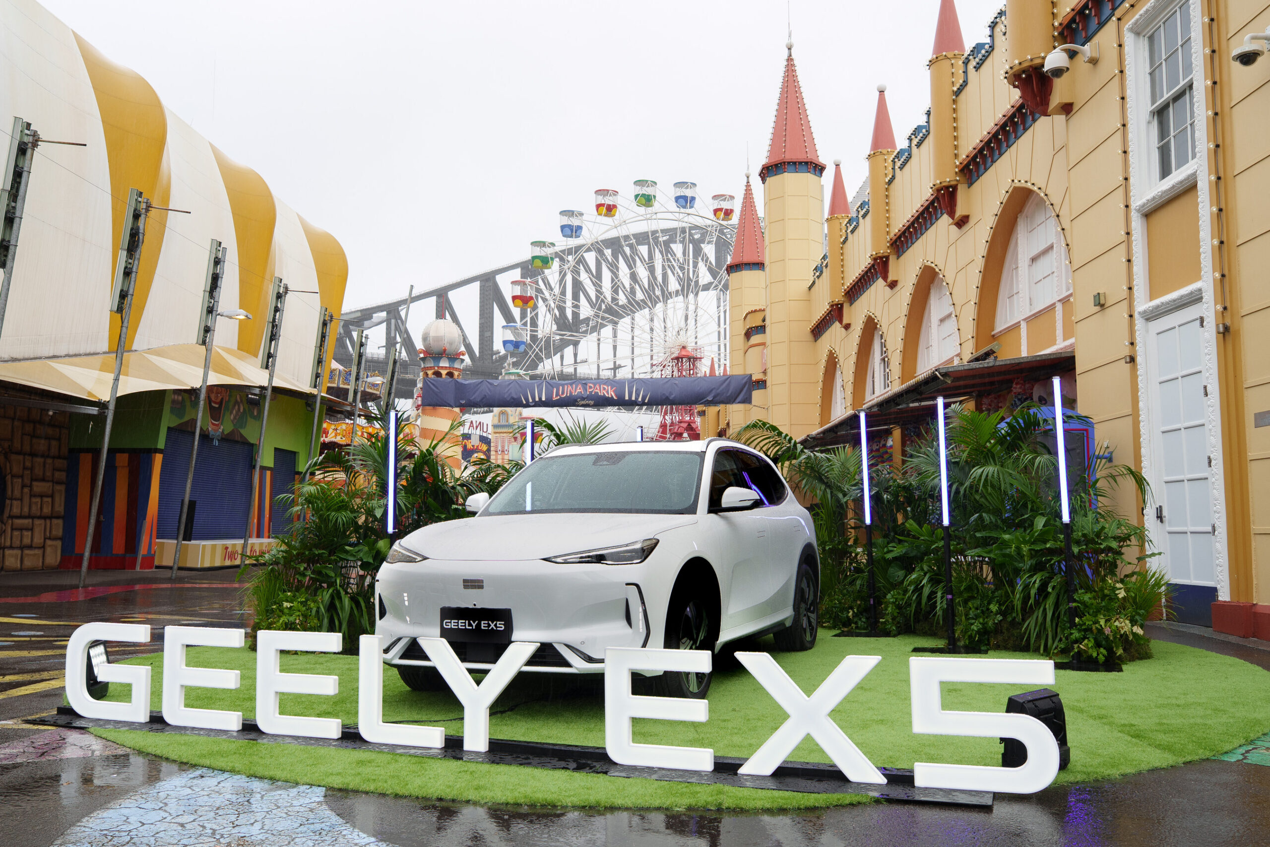 Geely launched its brand in Luna Park Sydney. Image source: Geely Auto