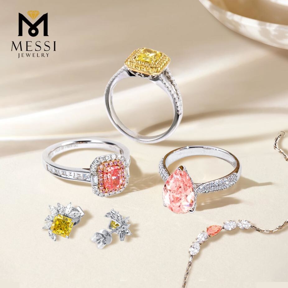 Messi Jewelry Showcases Fancy Color CVD Lab-Grown Diamond Jewelry. Image source: Messi Jewelry